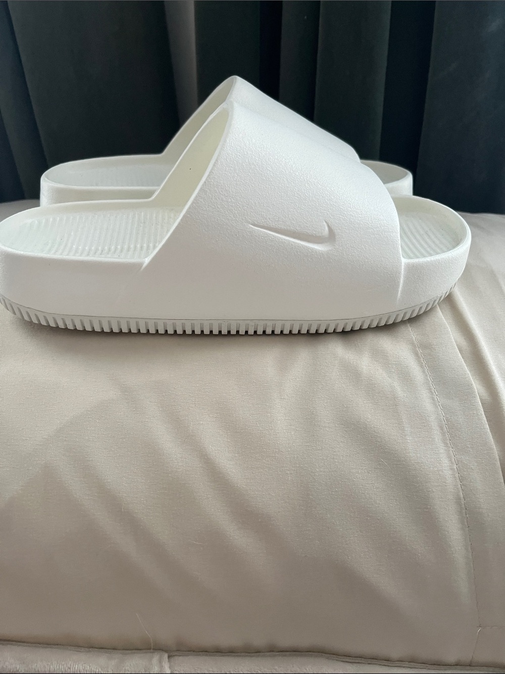 Nike All-White Slide Sandals - Embossed Swoosh - Picture 3 of 4